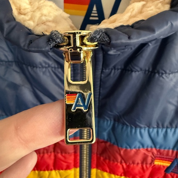 NWT Aviator Nation Men’s (Unisex) 4 Stripe Vest Sherpa Size Large - Picture 2 of 9